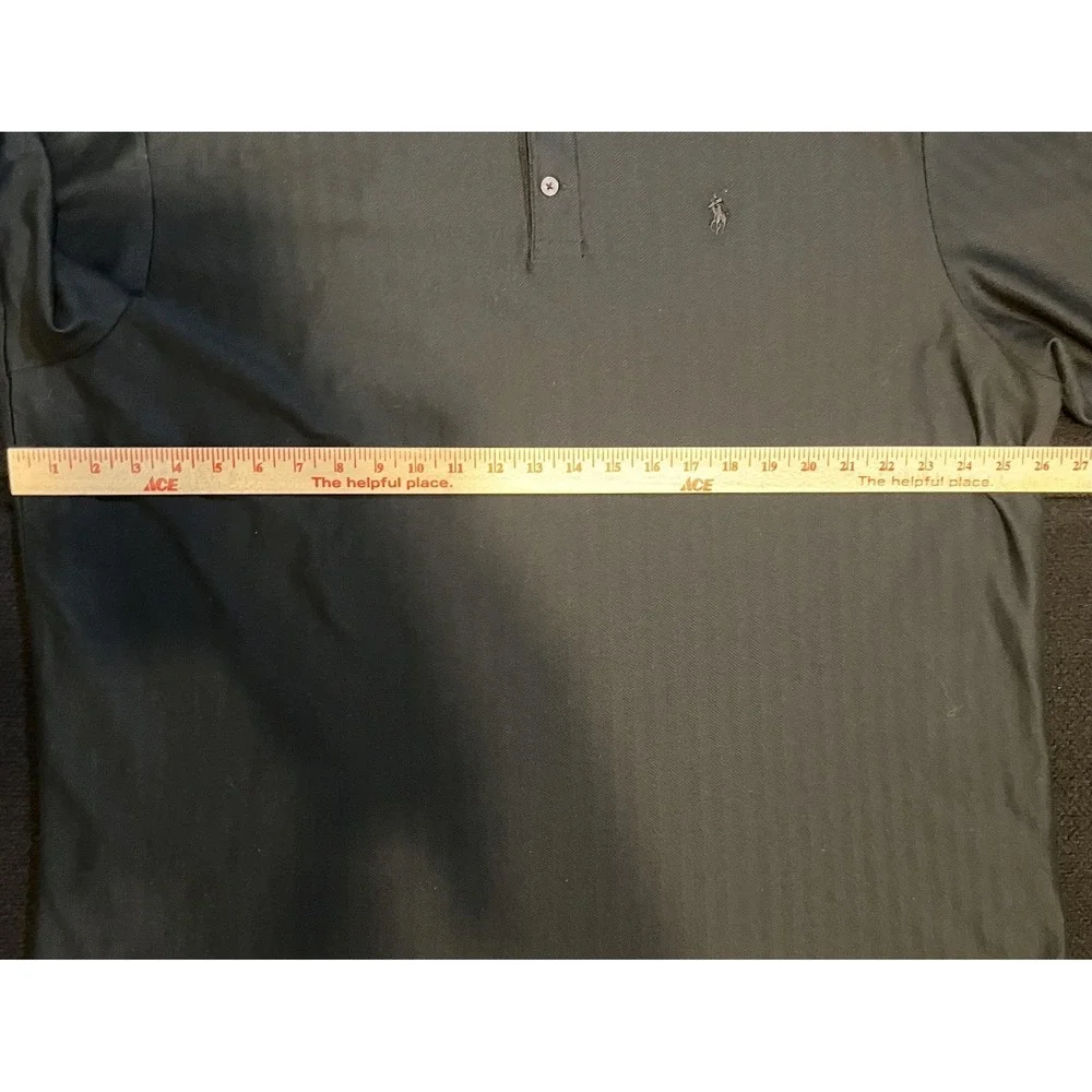 Ralph Lauren Polo Golf Polo Shirt Mens 2XL‎ Black Pima Cotton Short Sleeve